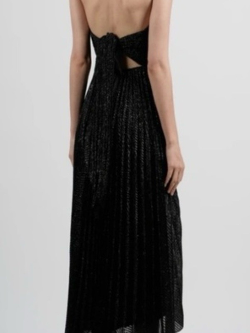 Maria Lucia Hohan Venus Strapless Black Pleated Cocktail Evening Dress Gown - Picture 2 of 10